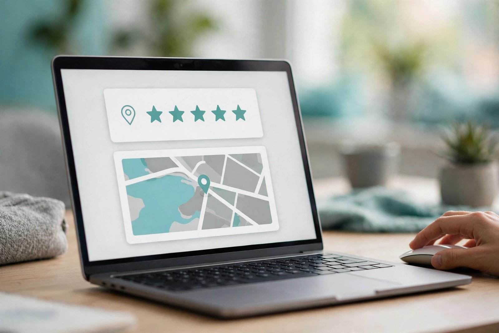 Setting up a Google Business Profile on a laptop