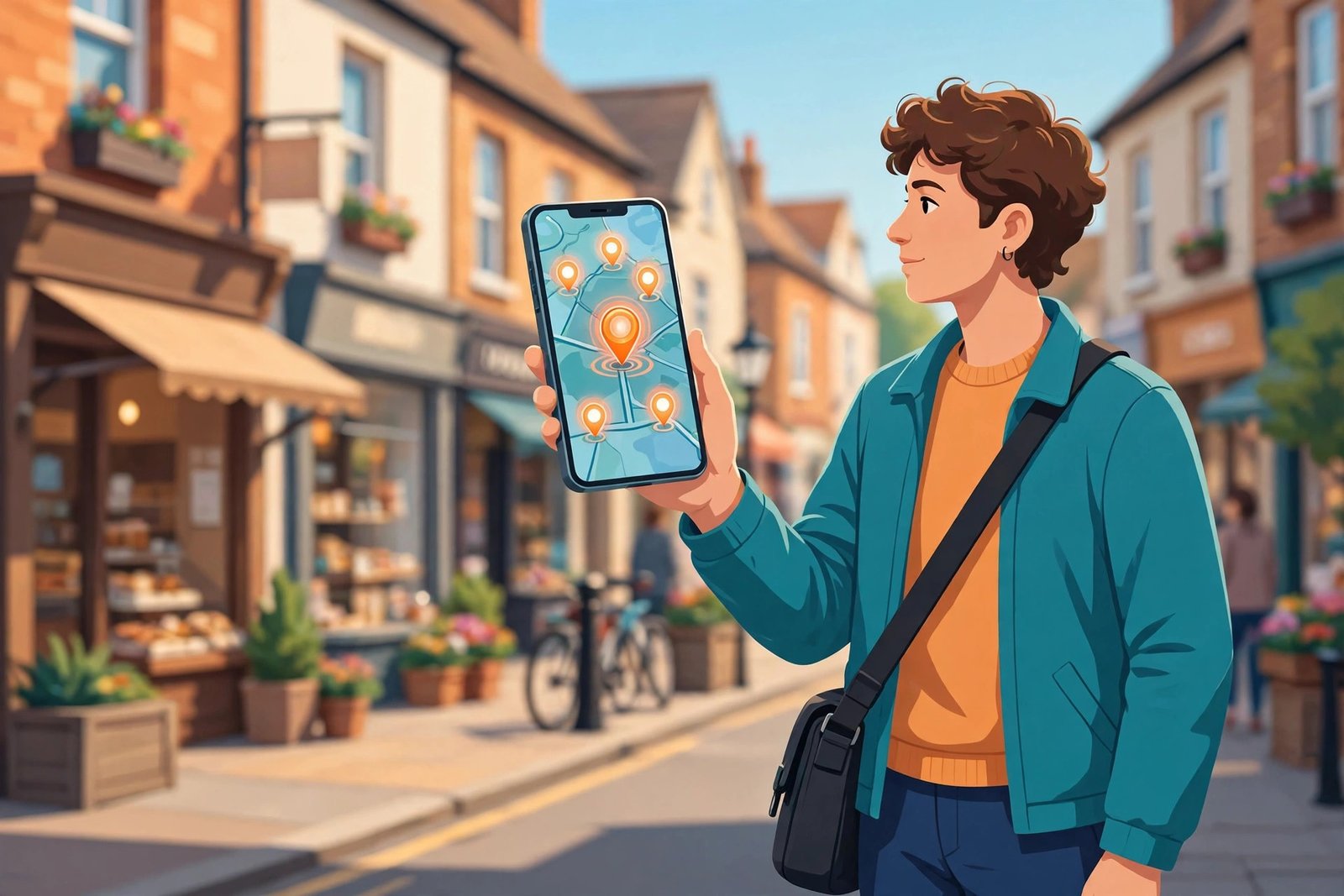 Person checking local business results on Google Maps