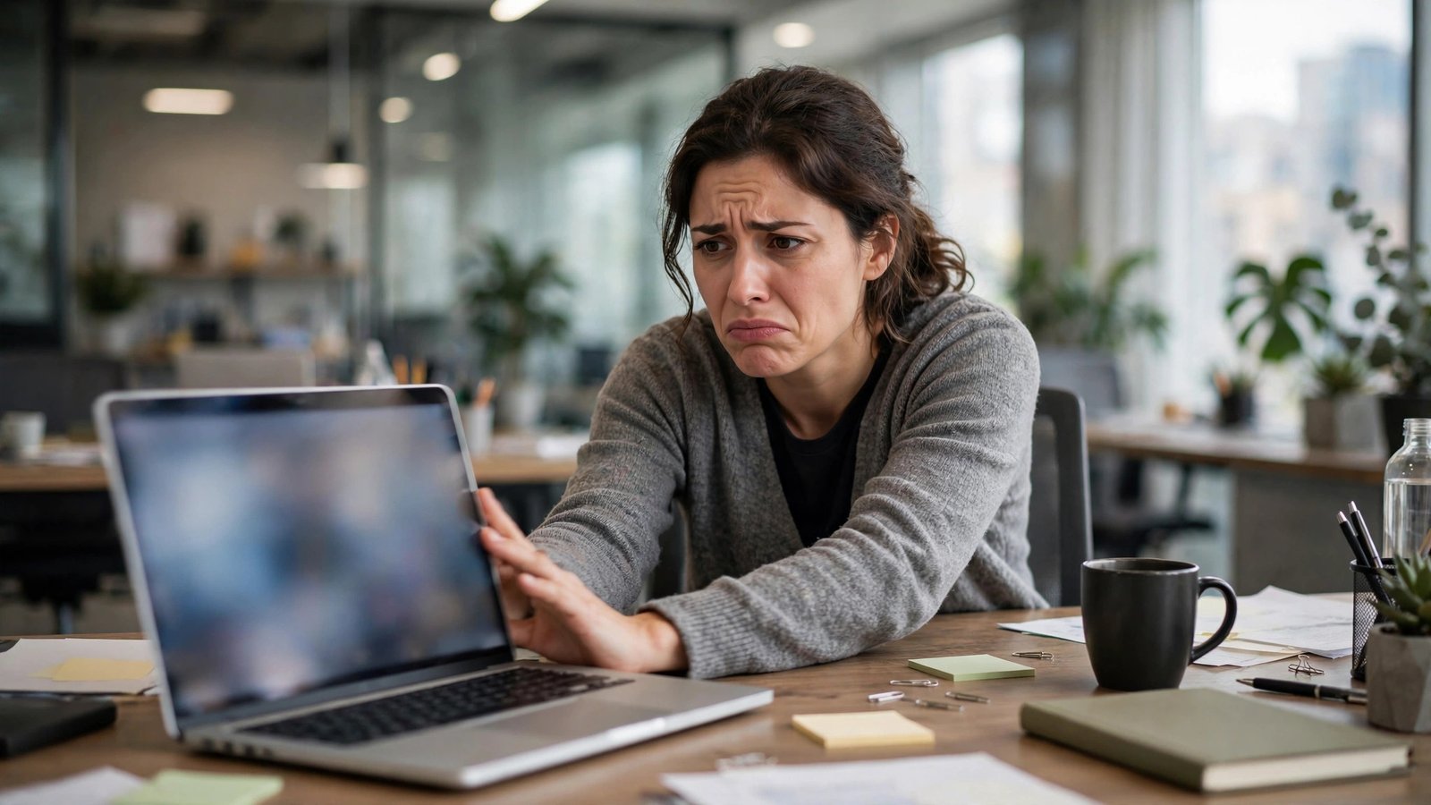 Frustrated customer leaving a website